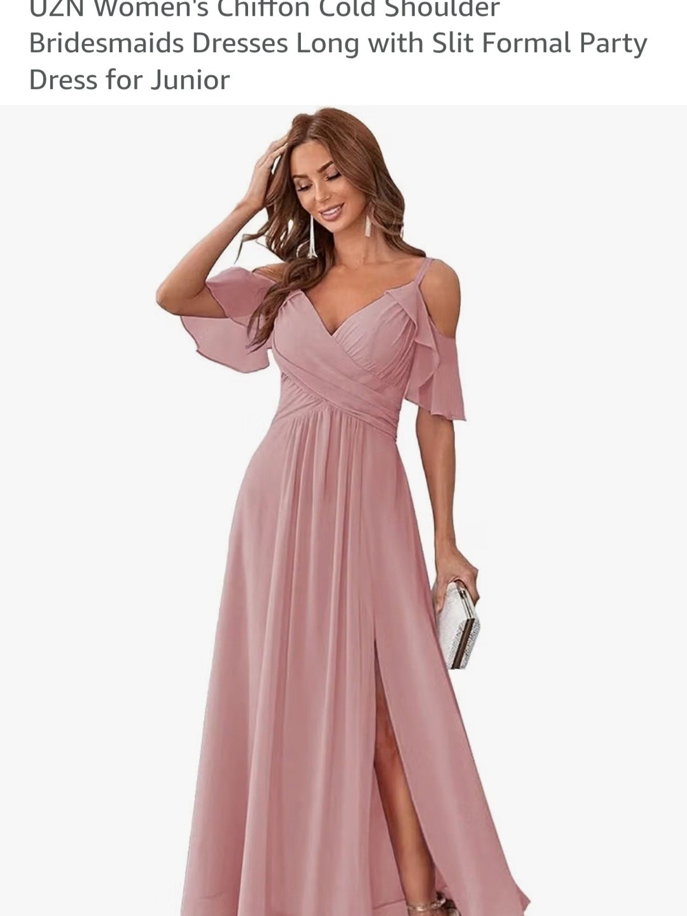 Chiffon Cold-Shoulder Dress - Blush Pink For Special Occasion